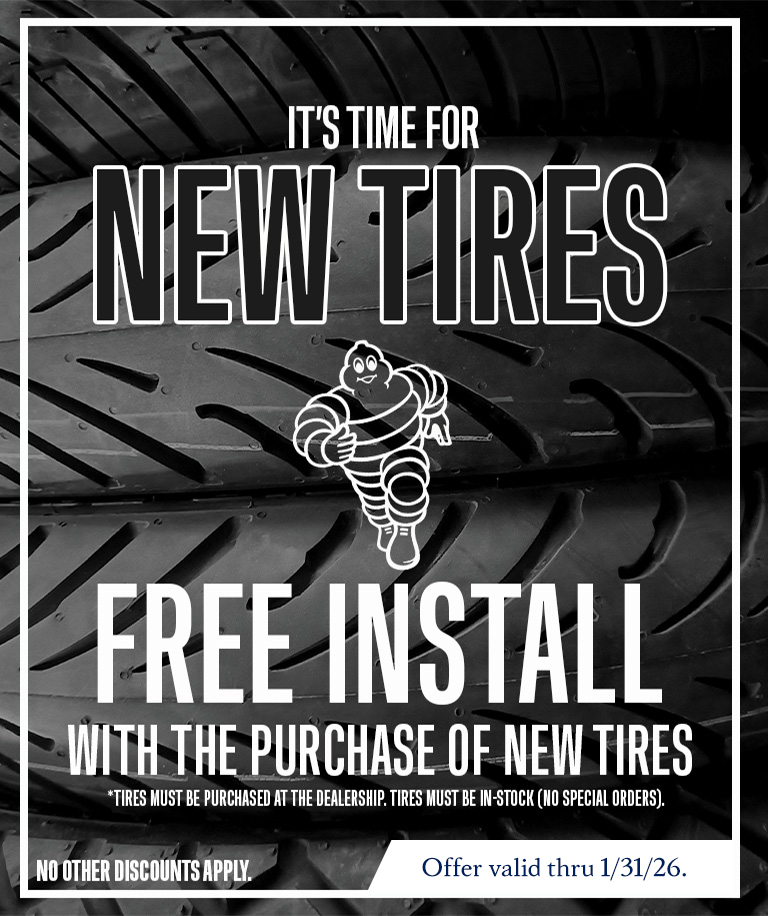 Free Tire Install with the Purchase of New Tires